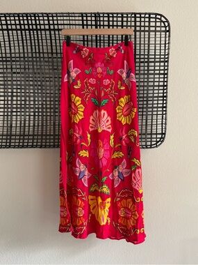 Farm Rio Printed Midi Slip Skirt